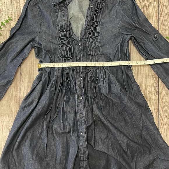 🌸 Clearance! 🌸 Miley Cyrus & MaxAzria Denim Indigo Belted Tunic Size S - Picture 6 of 9